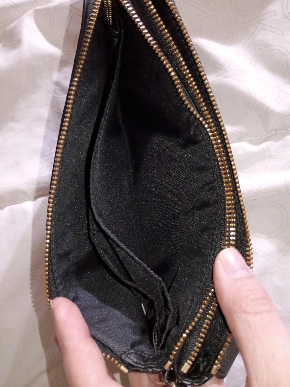 Coach Black Pebbled Leather Zip Wallet